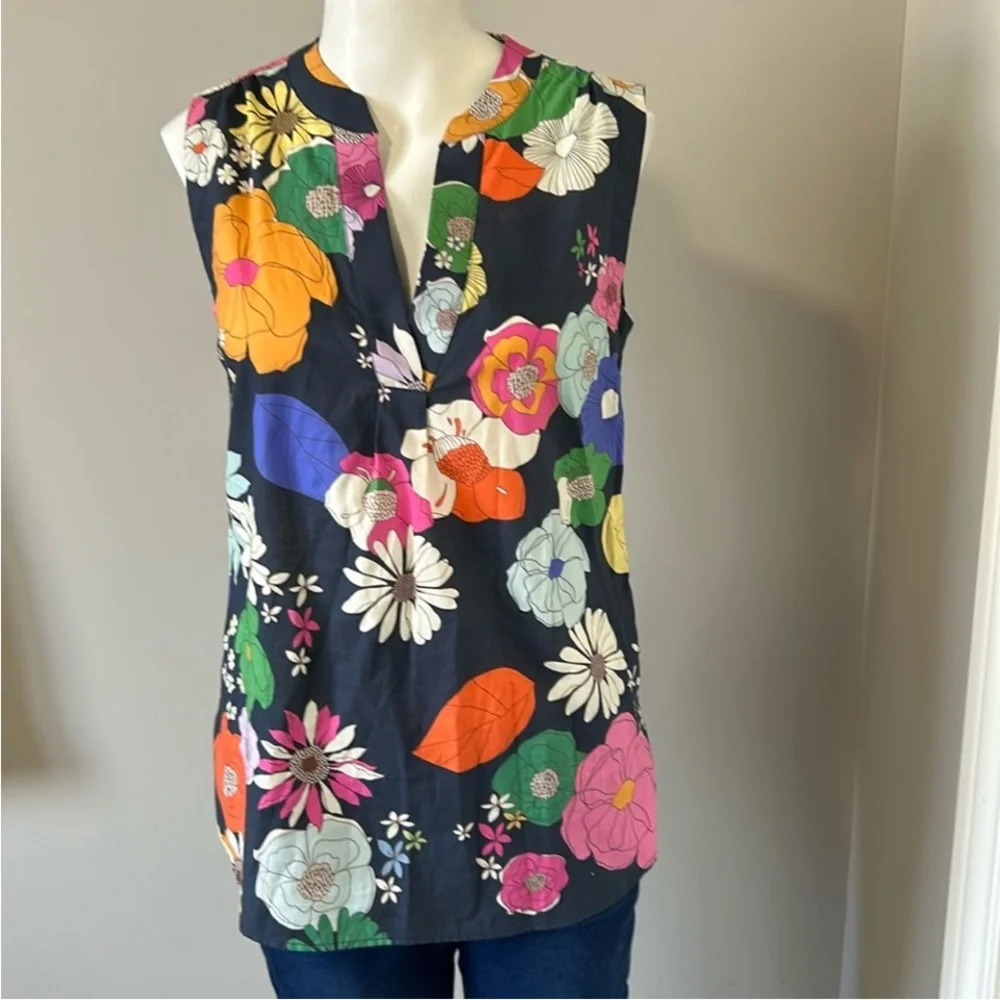 Anthropologie VILAGALLO FIORELLA TOP IN POP FLORAL - Picture 2 of 6